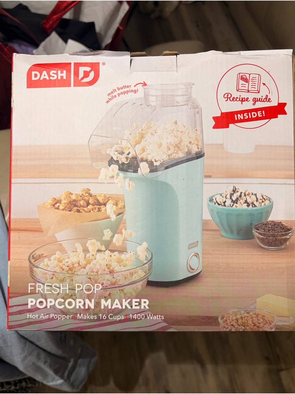 Compact Mint Air Popper Popcorn Maker - Fresh Pop